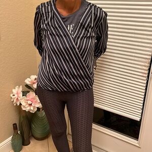 Halogen blazer or top dark navy and white brand new size L